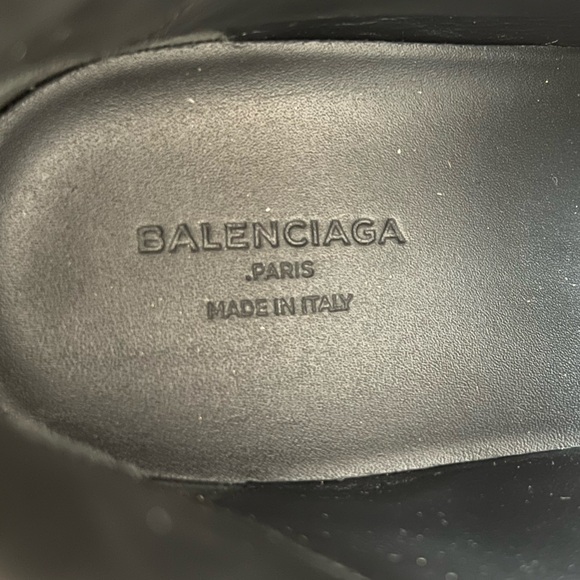 Balenciaga Womens Leather Marble Print High  Sneakers White Black Size 37 / 7 US - Picture 9 of 11